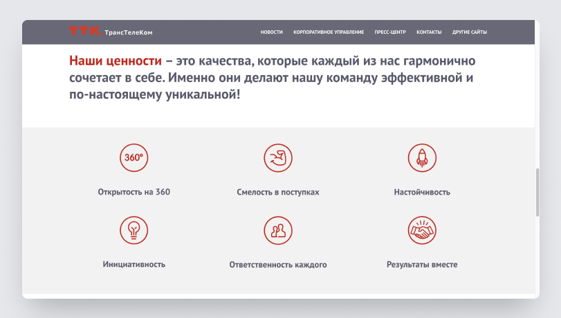 ценности ттк